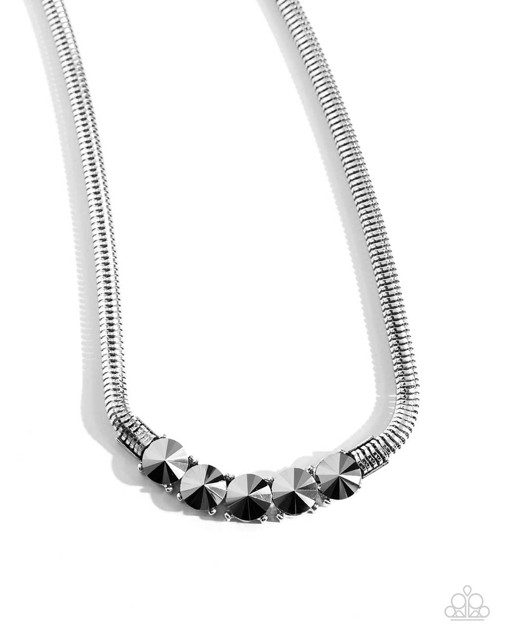 Musings Makeover - Silver Hematite Short Necklace - Paparazzi Accessories - from BBBling Boutique - Just $5! 